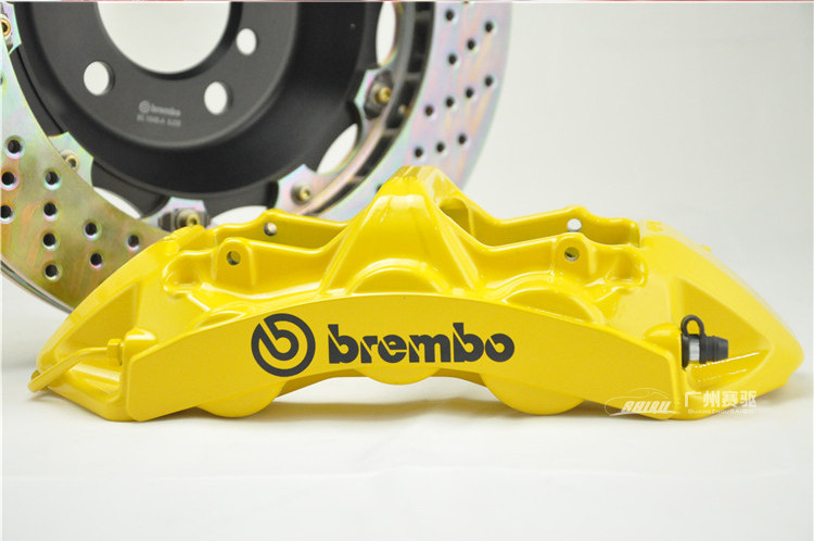 意大利BREMBO競技版6活塞剎車卡鉗 黃色BREMBO GT版剎車套裝